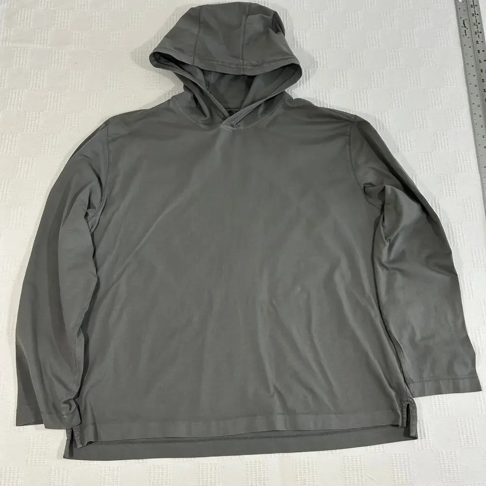 Banana Republic XL Ultimate Tee Hoodie Jersey Chrome Gray 100% Supima Cotton
